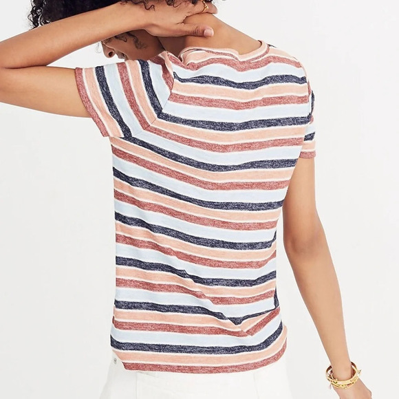 Madewell Alto Scoop Tee in Colborne Stripe Women’s XS - Picture 4 of 8